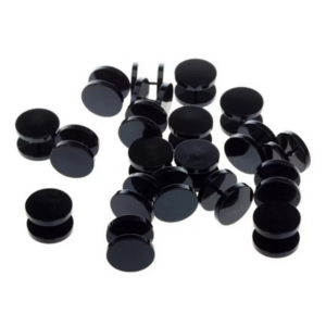 Men Black Dumbbell Earrings