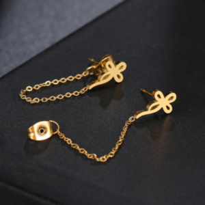 Flower With Chain Earrings