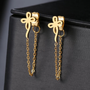 Flower With Chain Earrings